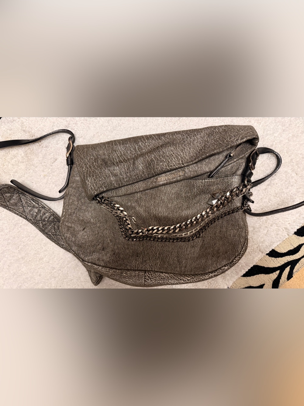 Jimmy Choo Metallic boho biker bag